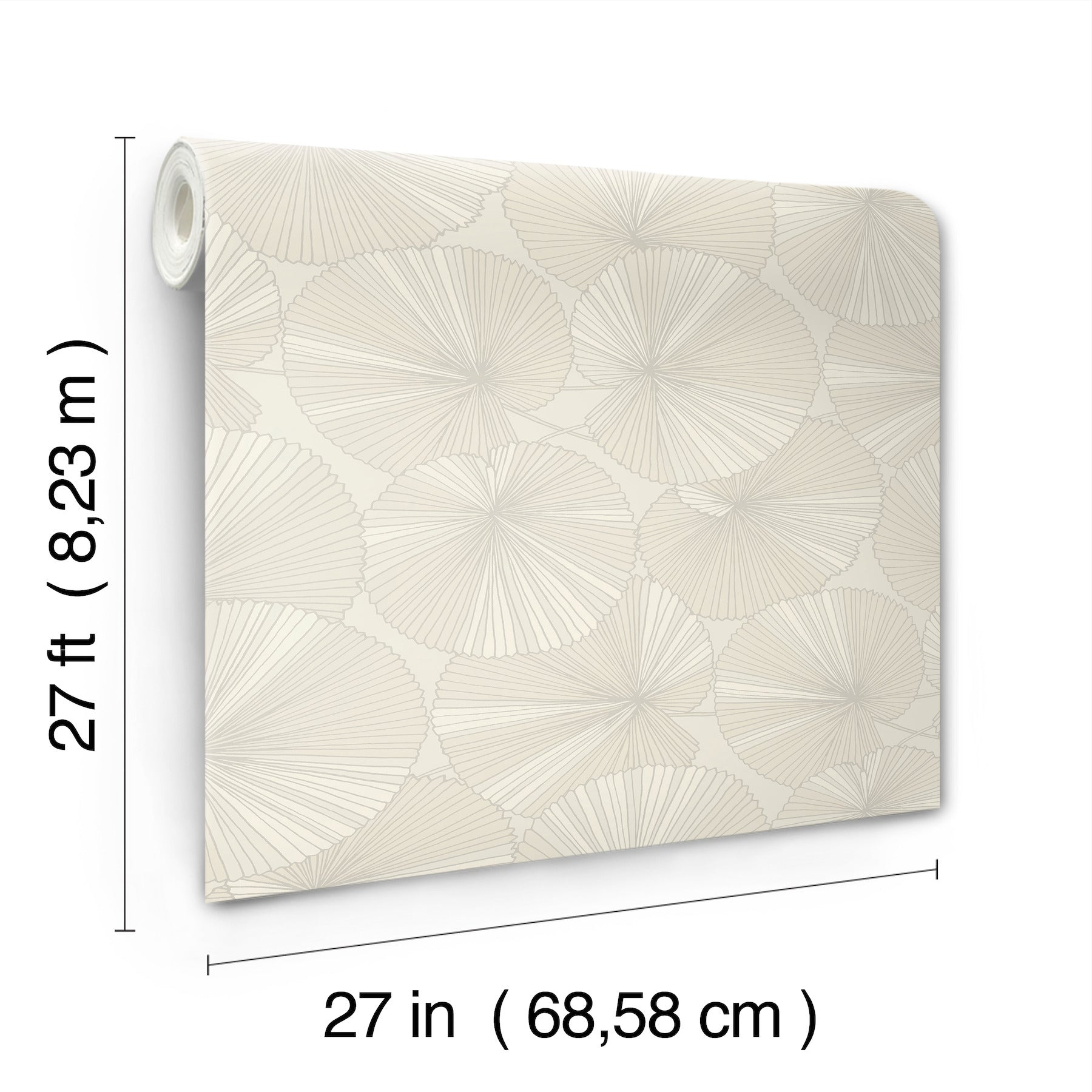 Candice Olson Layered Lily Pads Cream Natural Discovery Wallpaper by York Wallcoverings