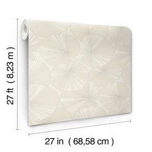 Candice Olson Layered Lily Pads Cream Natural Discovery Wallpaper by York Wallcoverings