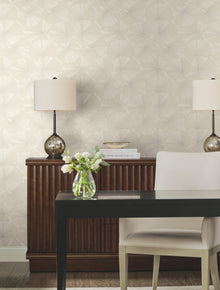 Candice Olson Layered Lily Pads Cream Natural Discovery Wallpaper by York Wallcoverings