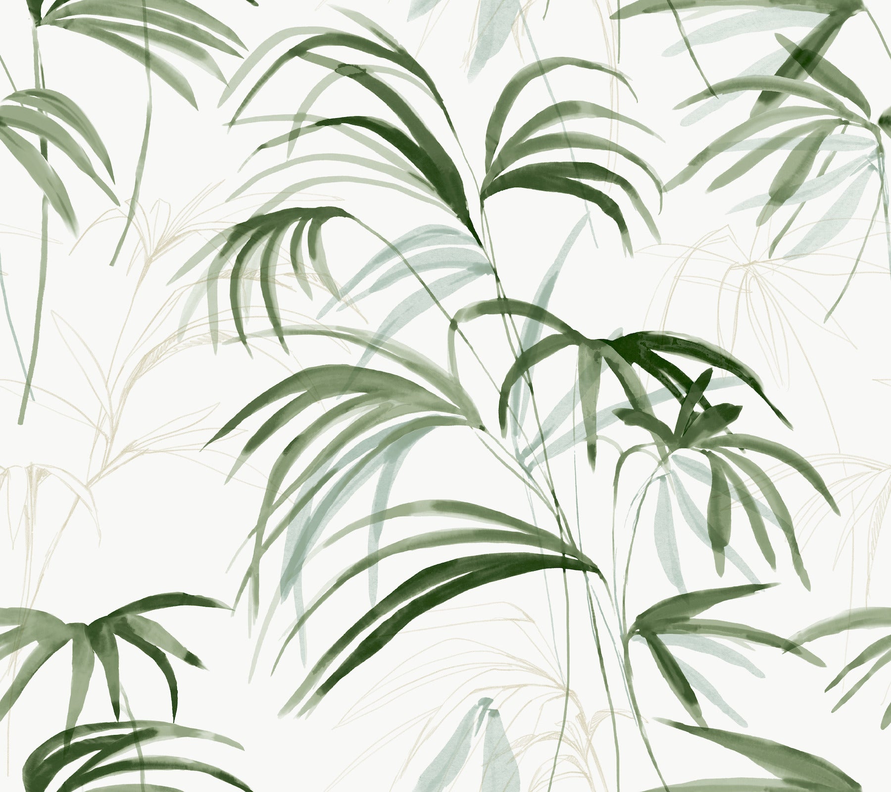 Candice Olson Inky Palms Green Natural Discovery Wallpaper by York Wallcoverings