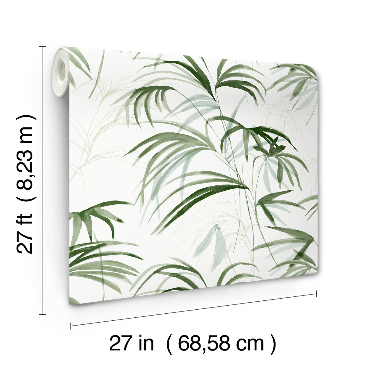Candice Olson Inky Palms Green Natural Discovery Wallpaper by York Wallcoverings