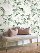 Candice Olson Inky Palms Green Natural Discovery Wallpaper by York Wallcoverings