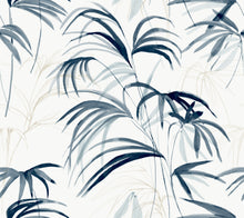 Candice Olson Inky Palms Blue Natural Discovery Wallpaper by York Wallcoverings