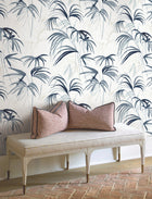Candice Olson Inky Palms Blue Natural Discovery Wallpaper by York Wallcoverings