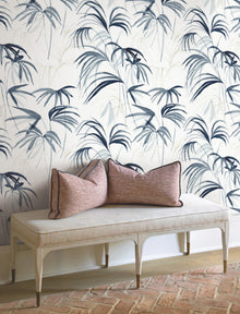 Candice Olson Inky Palms Blue Natural Discovery Wallpaper by York Wallcoverings