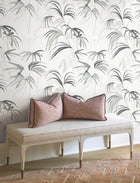 Candice Olson Inky Palms Black Natural Discovery Wallpaper by York Wallcoverings