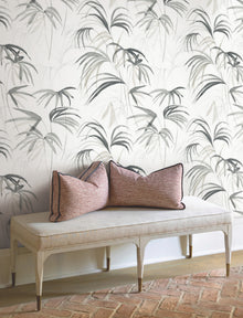 Candice Olson Inky Palms Black Natural Discovery Wallpaper by York Wallcoverings