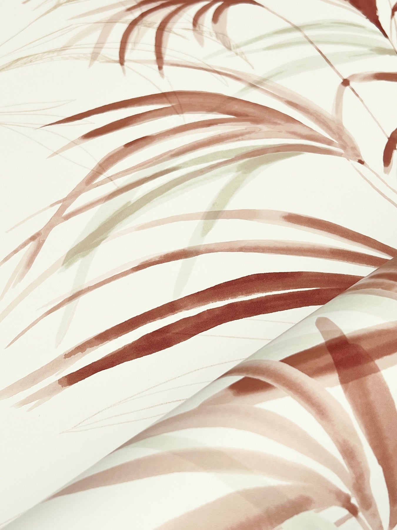 Candice Olson Inky Palms Clay Natural Discovery Wallpaper by York Wallcoverings