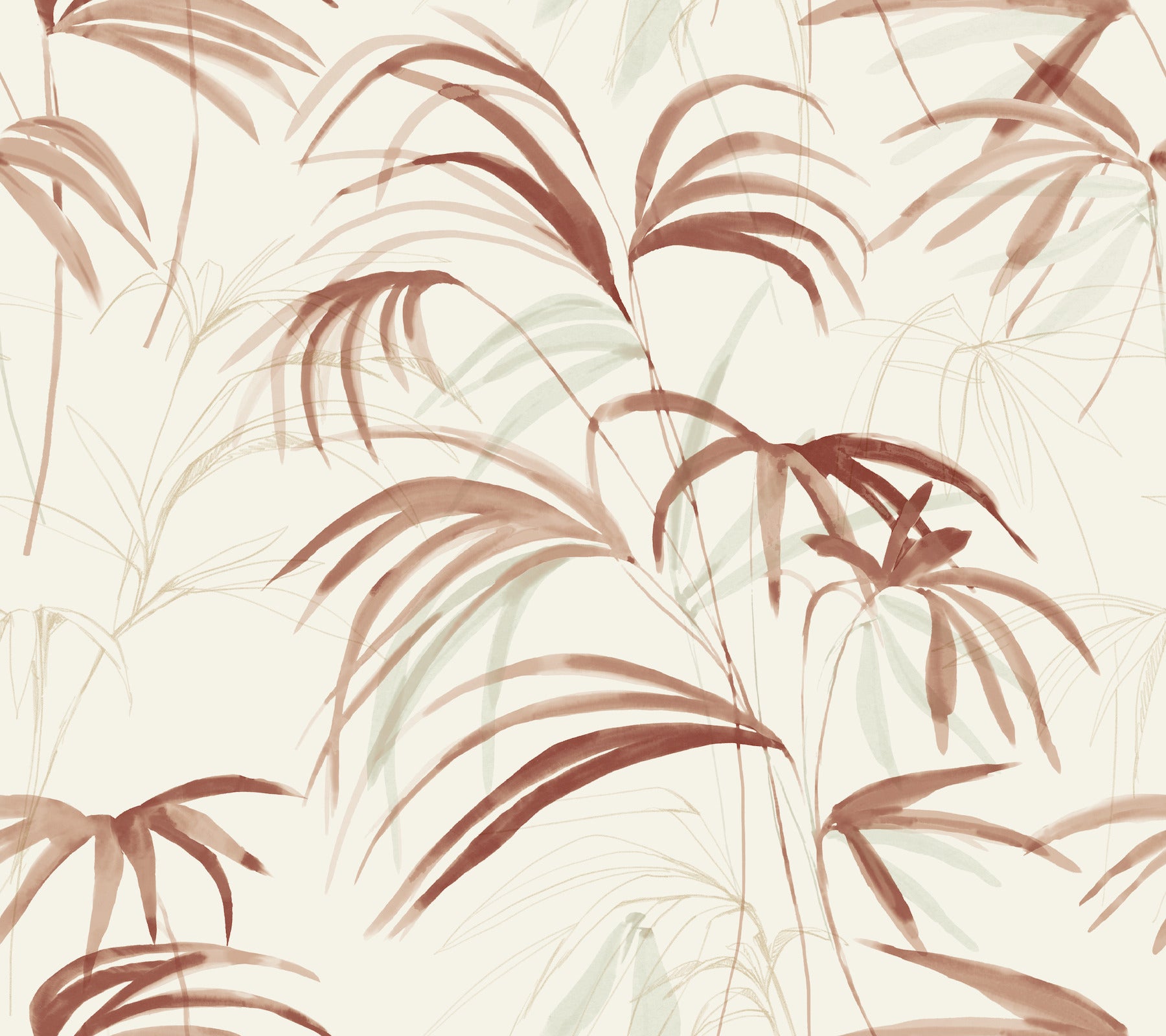 Candice Olson Inky Palms Clay Natural Discovery Wallpaper by York Wallcoverings