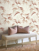 Candice Olson Inky Palms Clay Natural Discovery Wallpaper by York Wallcoverings