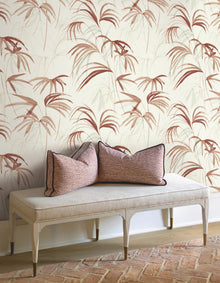 Candice Olson Inky Palms Clay Natural Discovery Wallpaper by York Wallcoverings