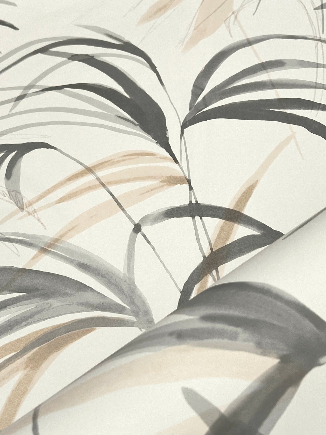 Candice Olson Inky Palms Warm Neutral Natural Discovery Wallpaper by York Wallcoverings