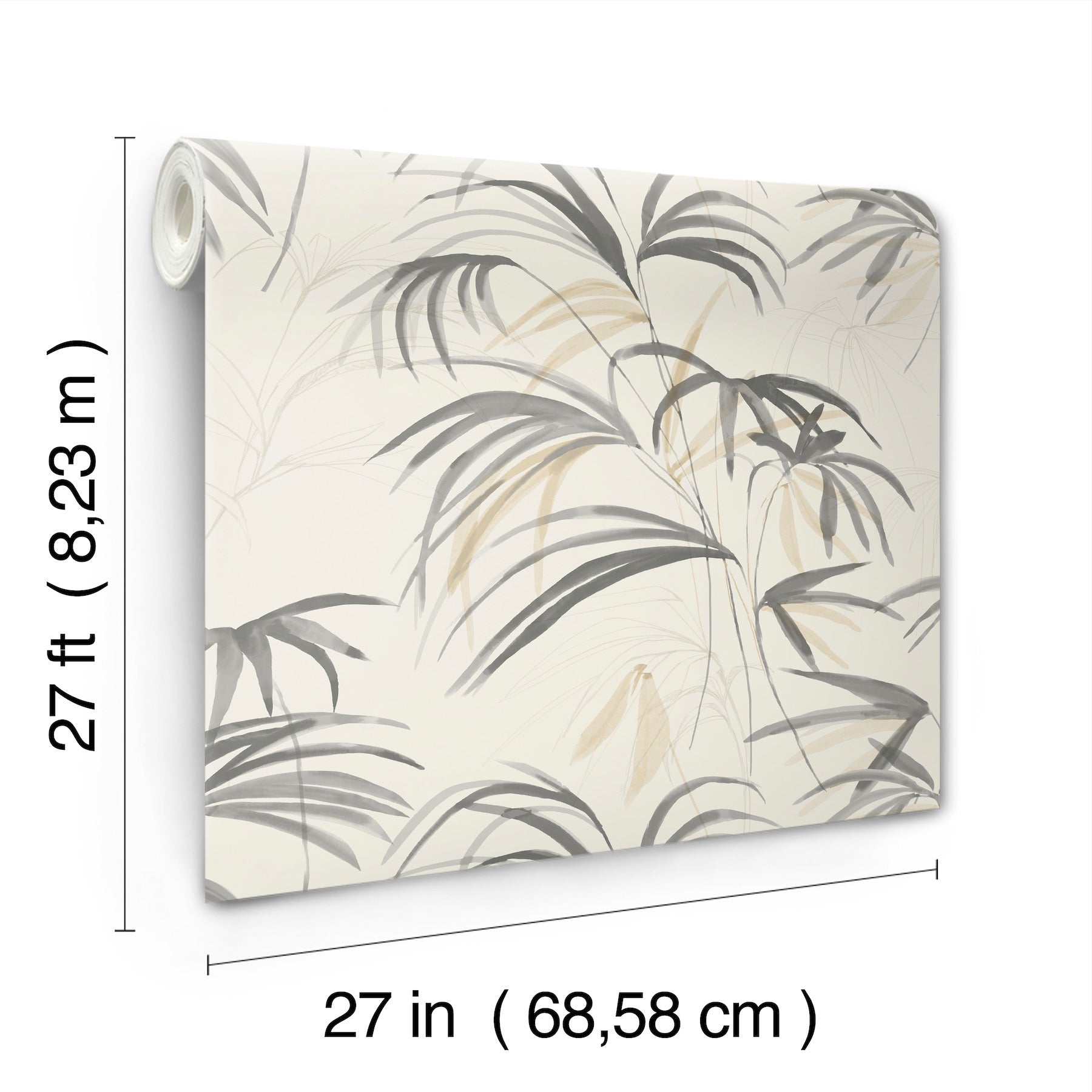 Candice Olson Inky Palms Warm Neutral Natural Discovery Wallpaper by York Wallcoverings
