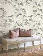 Candice Olson Inky Palms Warm Neutral Natural Discovery Wallpaper by York Wallcoverings