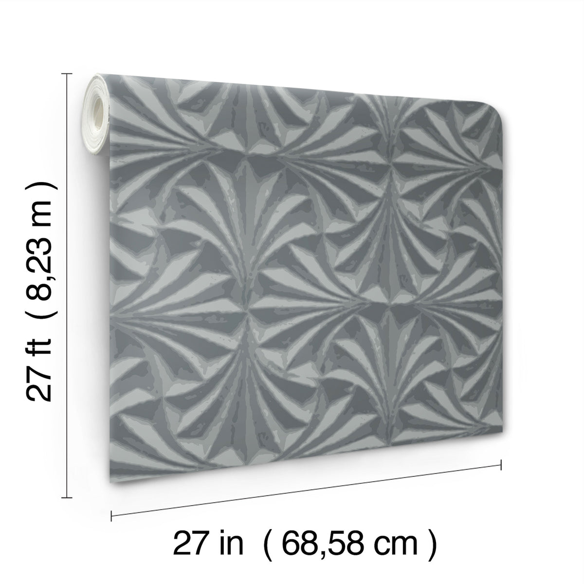 Candice Olson Sculpted Fans Charcoal Natural Discovery Wallpaper by York Wallcoverings