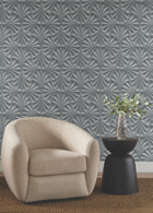 Candice Olson Sculpted Fans Charcoal Natural Discovery Wallpaper by York Wallcoverings