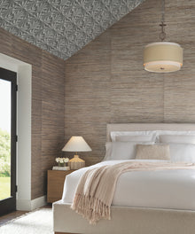 Candice Olson Sculpted Fans Charcoal Natural Discovery Wallpaper by York Wallcoverings