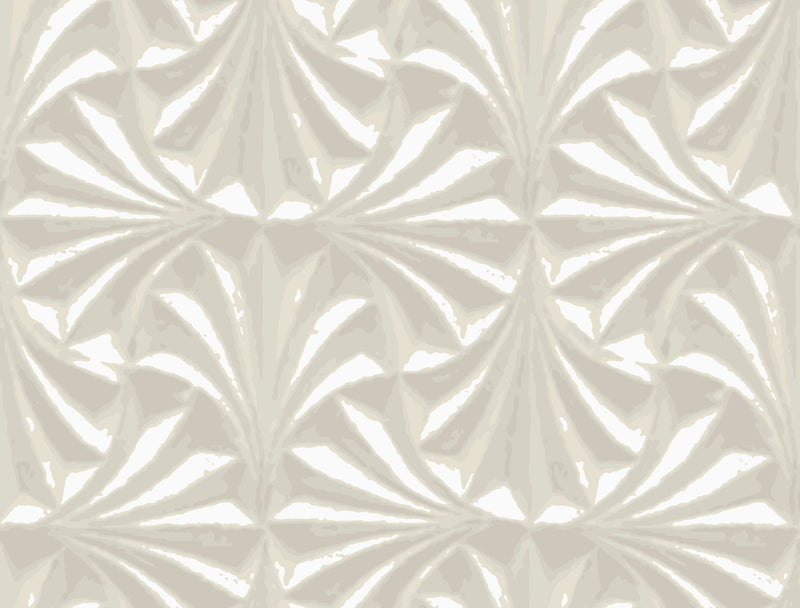 Candice Olson Sculpted Fans Ivory Natural Discovery Wallpaper by York Wallcoverings