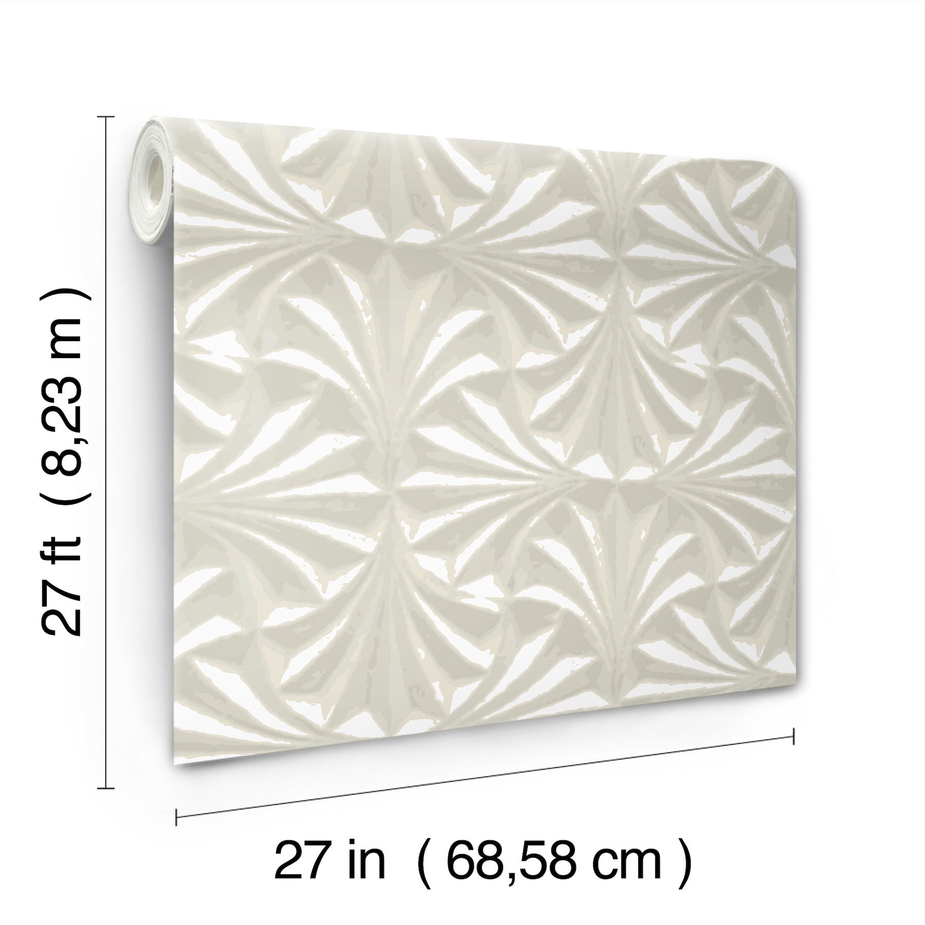Candice Olson Sculpted Fans Ivory Natural Discovery Wallpaper by York Wallcoverings