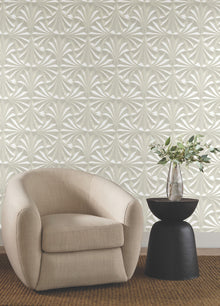 Candice Olson Sculpted Fans Ivory Natural Discovery Wallpaper by York Wallcoverings