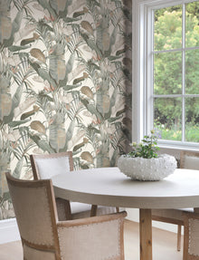 Candice Olson Tropical Cabana White Natural Discovery Wallpaper by York Wallcoverings