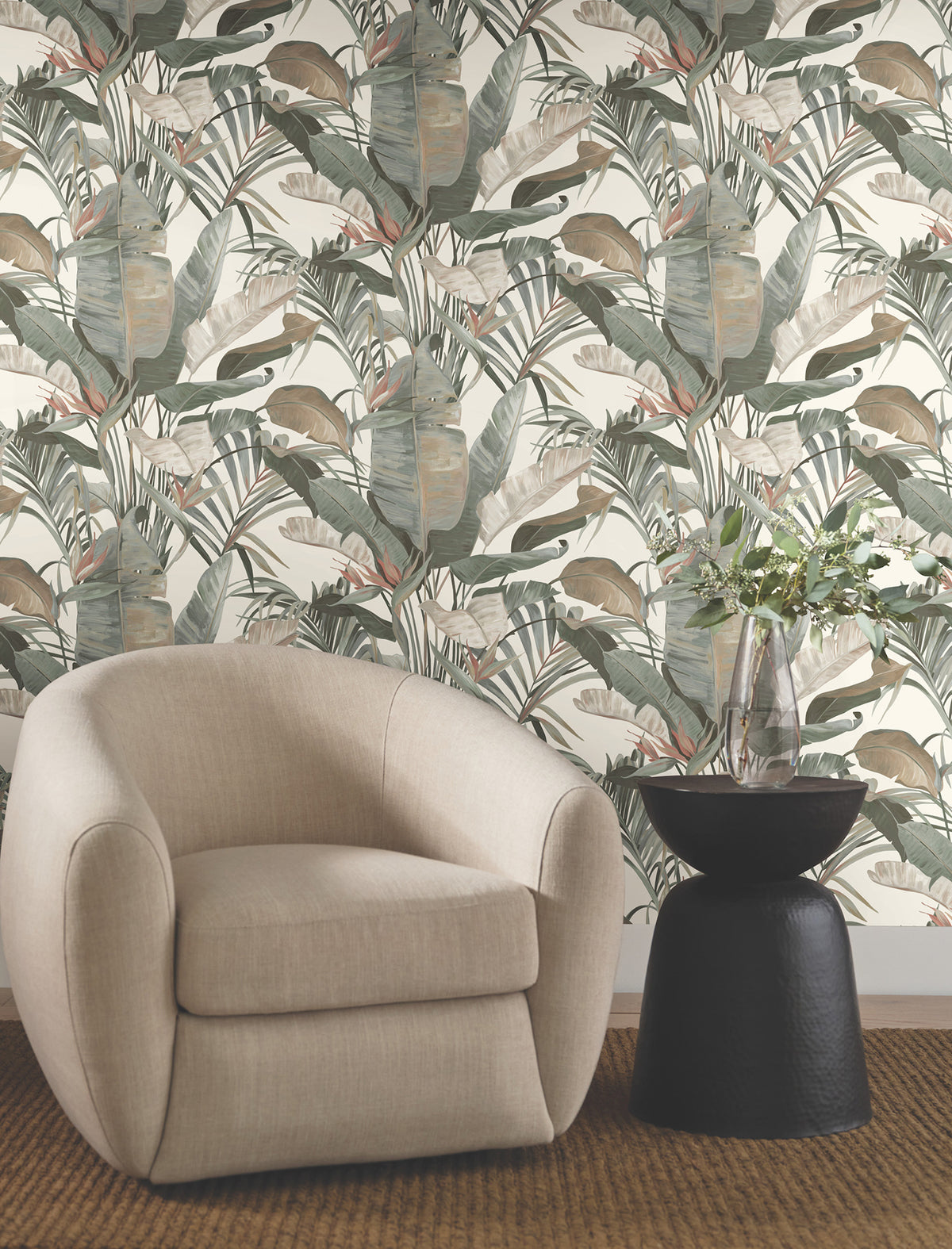 Candice Olson Tropical Cabana White Natural Discovery Wallpaper by York Wallcoverings