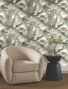 Candice Olson Tropical Cabana White Natural Discovery Wallpaper by York Wallcoverings