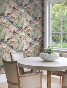 Candice Olson Tropical Cabana Coral Natural Discovery Wallpaper by York Wallcoverings