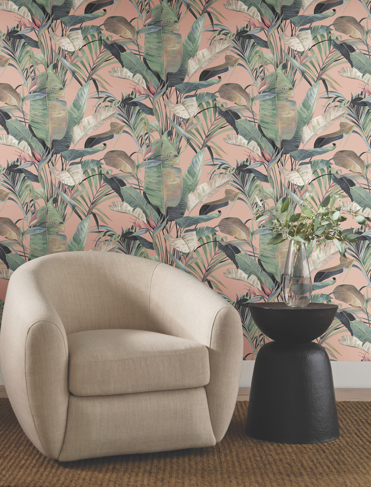 Candice Olson Tropical Cabana Coral Natural Discovery Wallpaper by York Wallcoverings