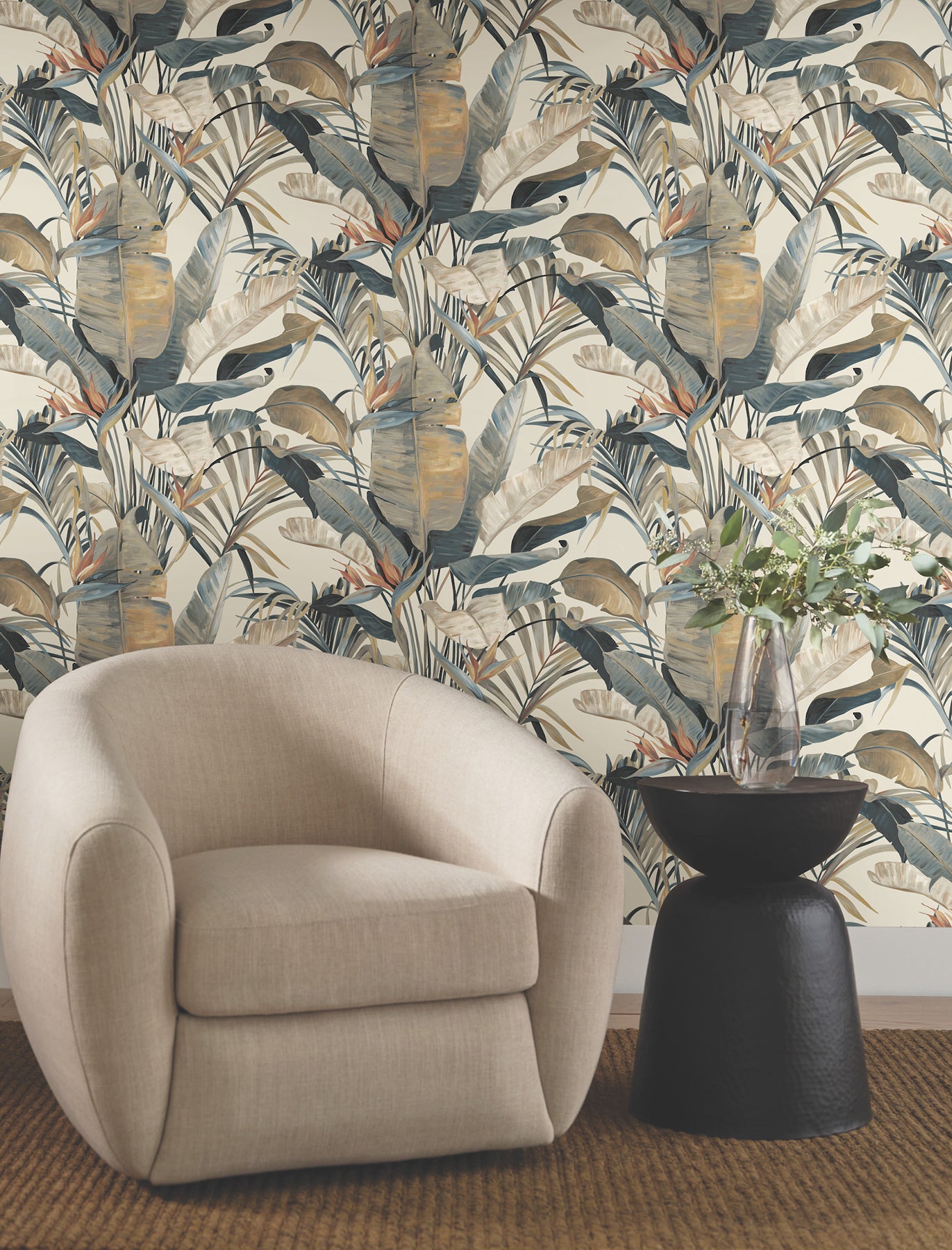 Tropical Cabana Neutral Natural Discovery Wallpaper by York Wallcoverings
