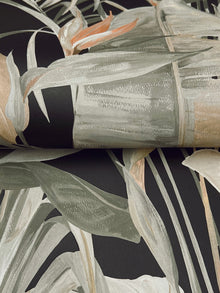 Tropical Cabana Black Natural Discovery Wallpaper by York Wallcoverings