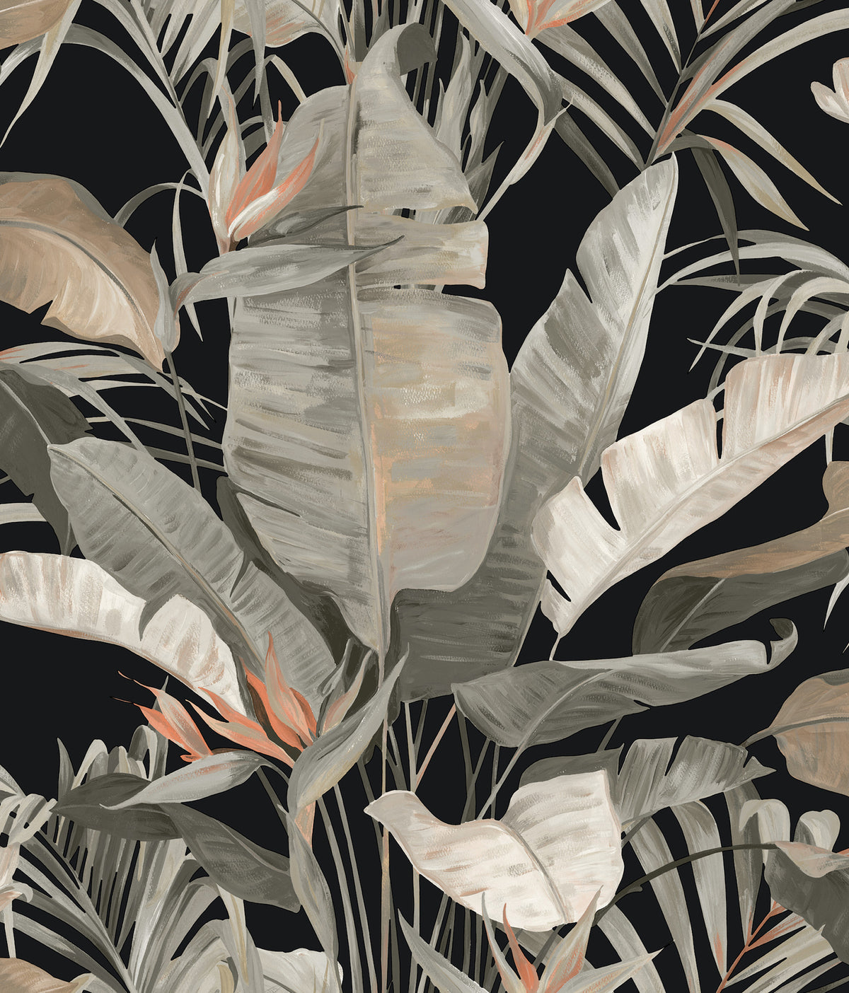 Tropical Cabana Black Natural Discovery Wallpaper by York Wallcoverings