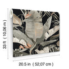 Tropical Cabana Black Natural Discovery Wallpaper by York Wallcoverings