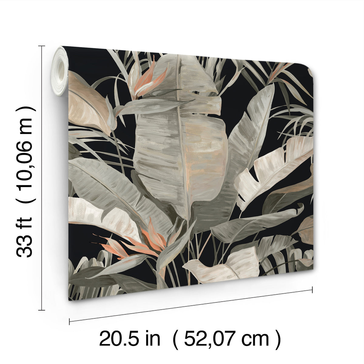 Tropical Cabana Black Natural Discovery Wallpaper by York Wallcoverings