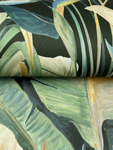 Tropical Cabana Green Natural Discovery Wallpaper by York Wallcoverings