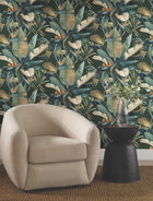 Tropical Cabana Green Natural Discovery Wallpaper by York Wallcoverings