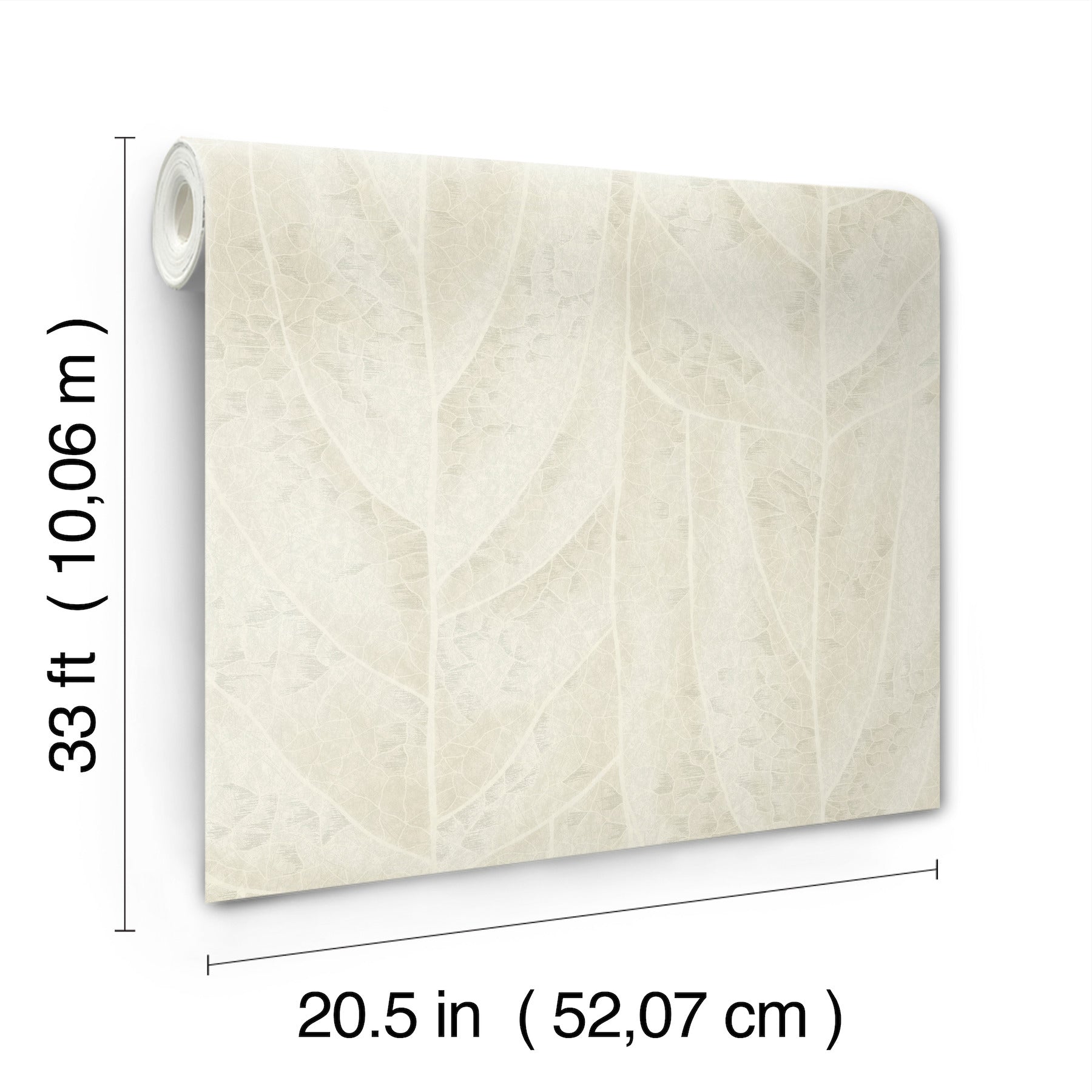 Dicot Leaf Neutral Natural Discovery Wallpaper by York Wallcoverings