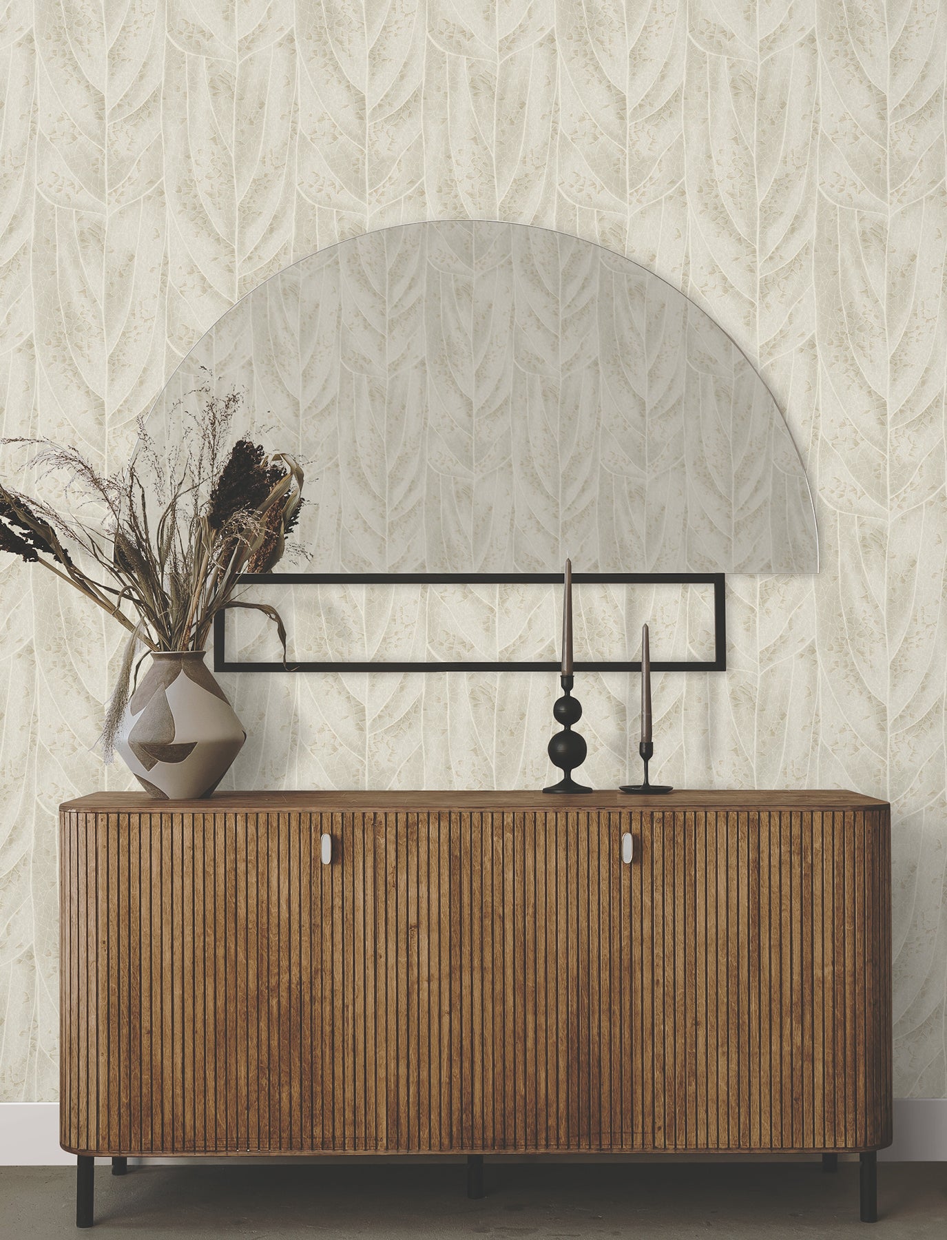 Dicot Leaf Beige Natural Discovery Wallpaper by York Wallcoverings