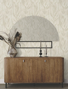 Dicot Leaf Beige Natural Discovery Wallpaper by York Wallcoverings