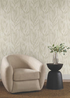 Dicot Leaf Beige Natural Discovery Wallpaper by York Wallcoverings
