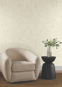 Dicot Leaf Pearl Natural Discovery Wallpaper by York Wallcoverings