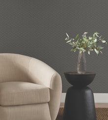 Elevated Waves Black Natural Discovery Wallpaper by York Wallcoverings