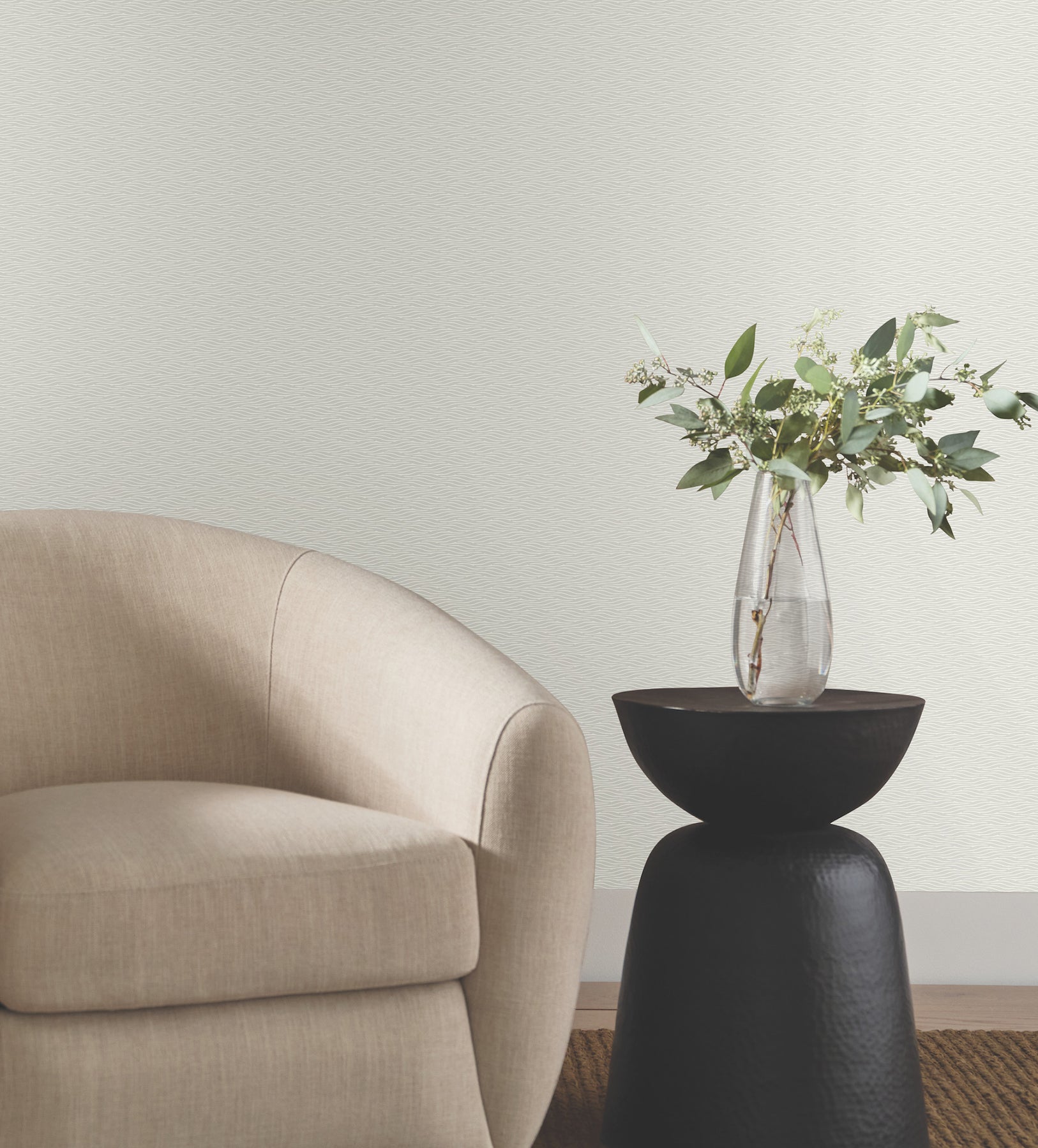 Elevated Waves Grey Natural Discovery Wallpaper by York Wallcoverings