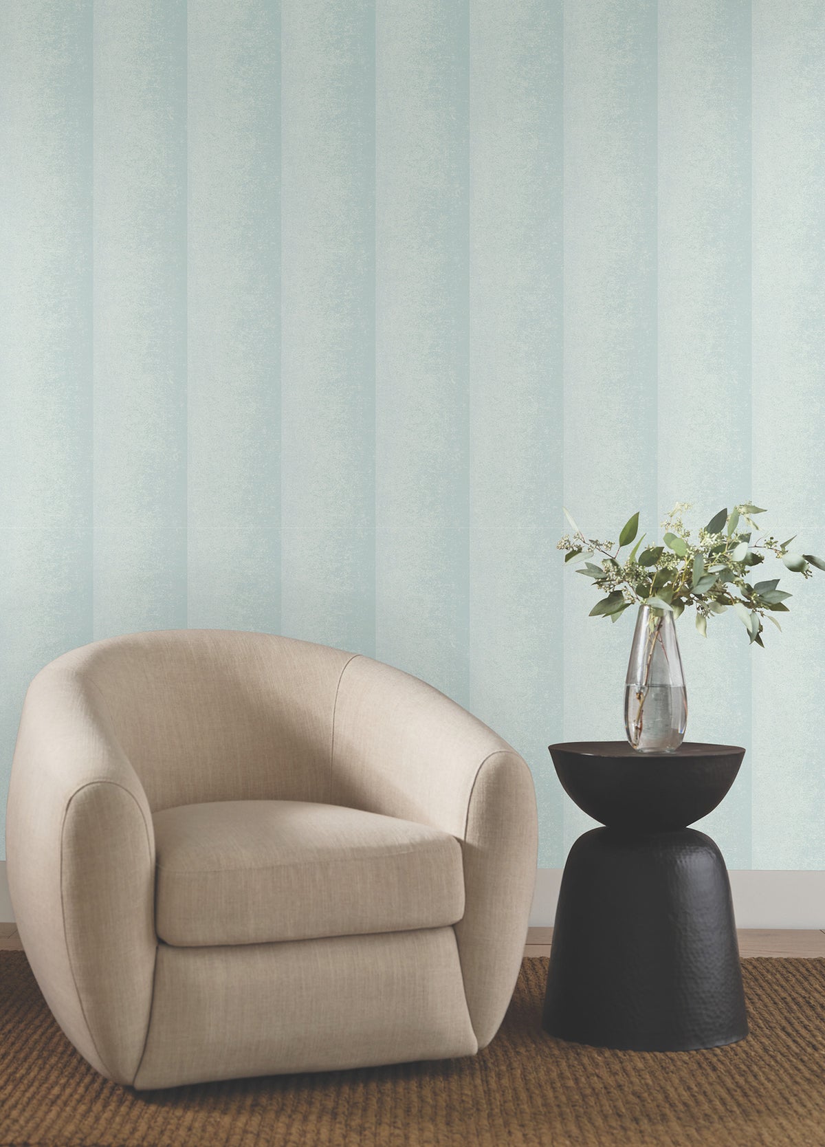 Particle Stripe Blue Natural Discovery Wallpaper by York Wallcoverings