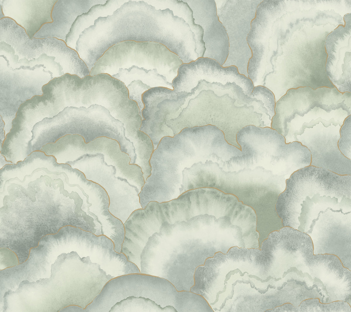 Candice Olson Abalone Fans Seaglass Natural Discovery Wallpaper by York Wallcoverings