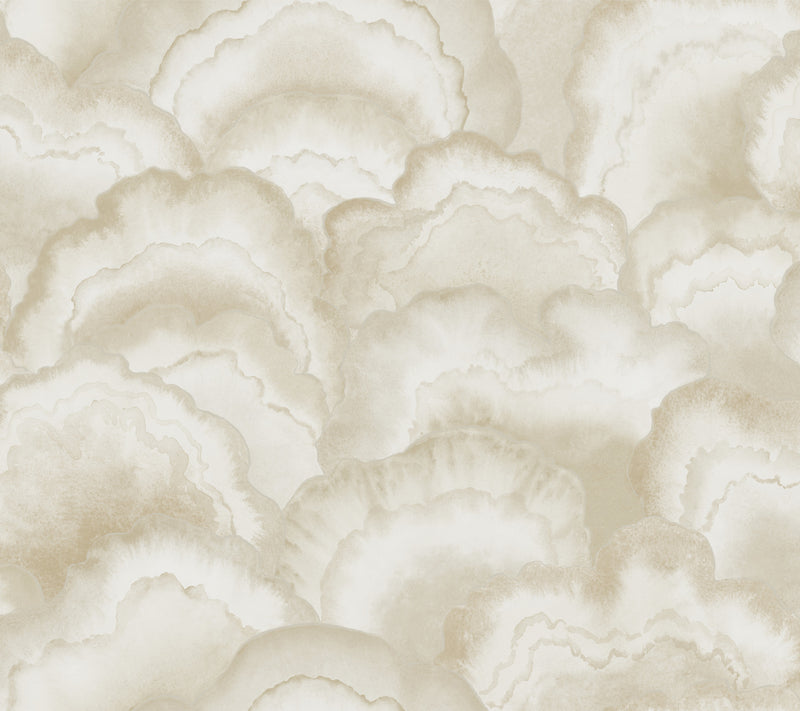 Candice Olson Abalone Fans Sand Natural Discovery Wallpaper by York Wallcoverings
