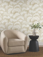 Candice Olson Abalone Fans Sand Natural Discovery Wallpaper by York Wallcoverings