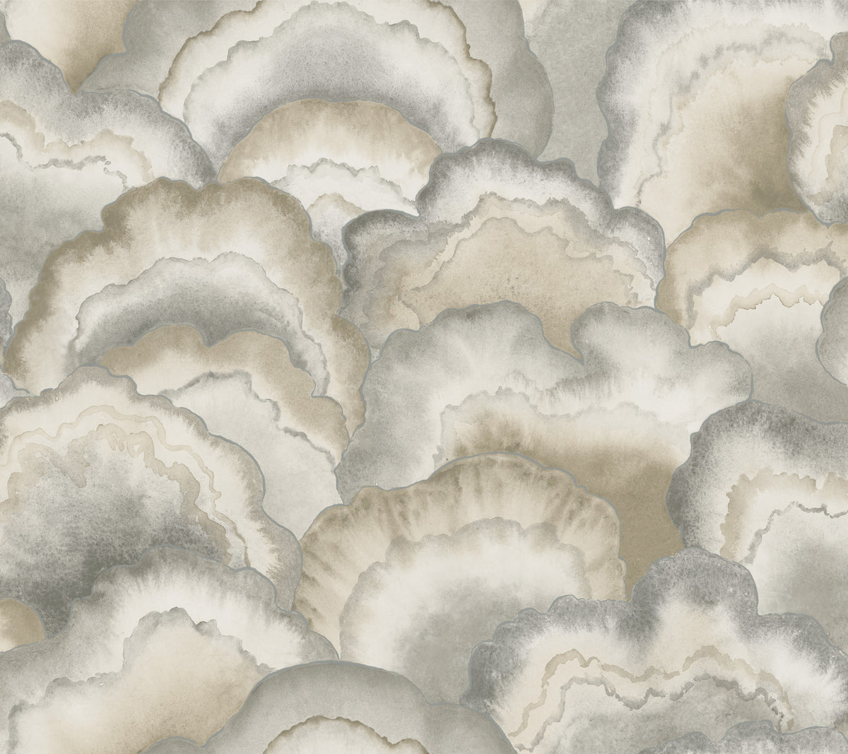 Candice Olson Abalone Fans Smokey Natural Discovery Wallpaper by York Wallcoverings