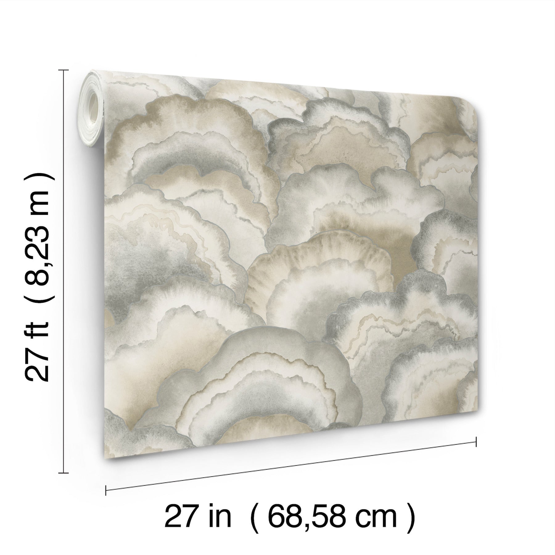 Candice Olson Abalone Fans Smokey Natural Discovery Wallpaper by York Wallcoverings