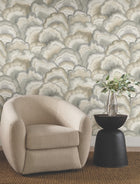 Candice Olson Abalone Fans Smokey Natural Discovery Wallpaper by York Wallcoverings